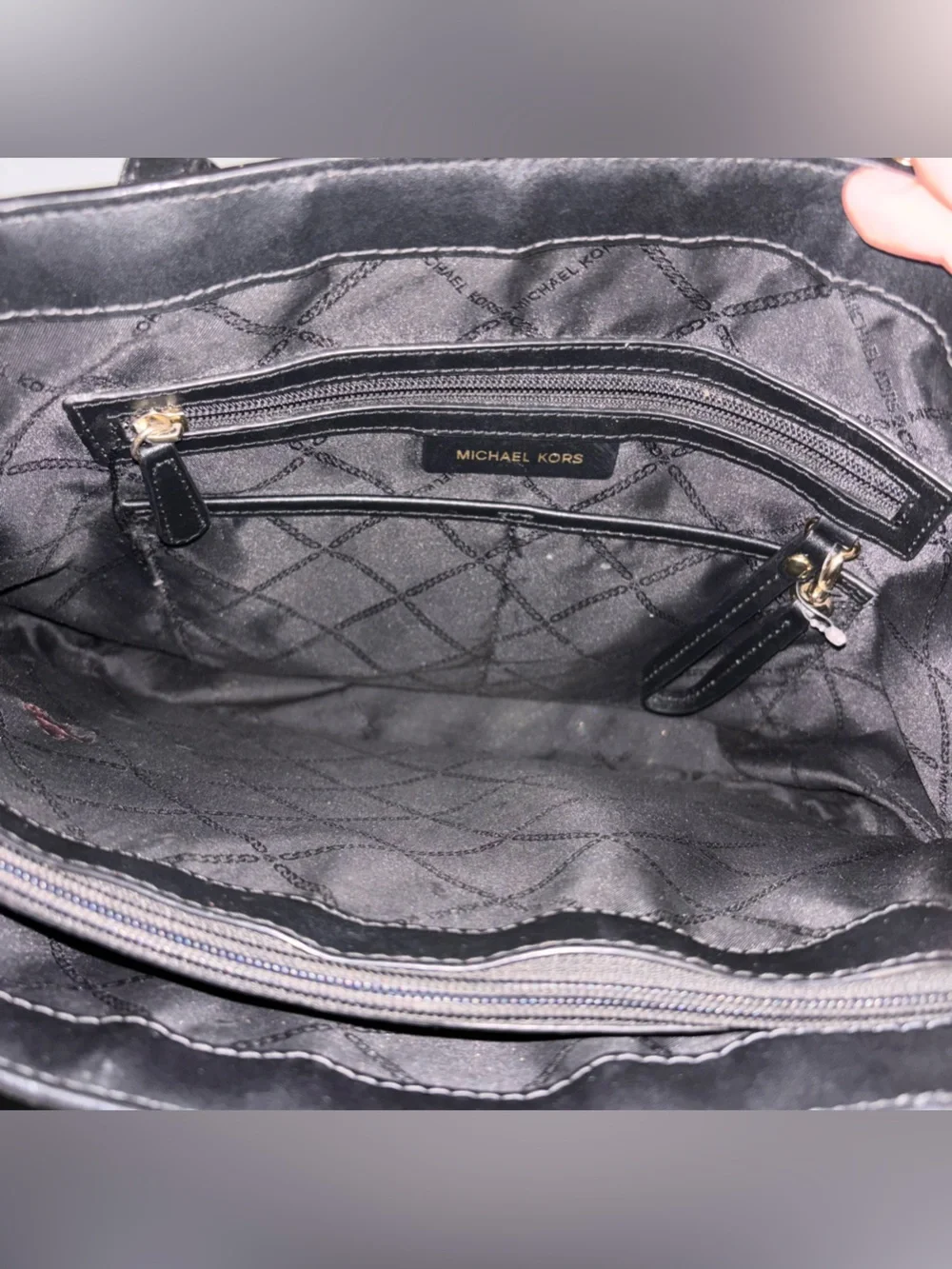 Michael Kors Brown and Black Signature Tote with Cream Accents - Picture 10 of 12